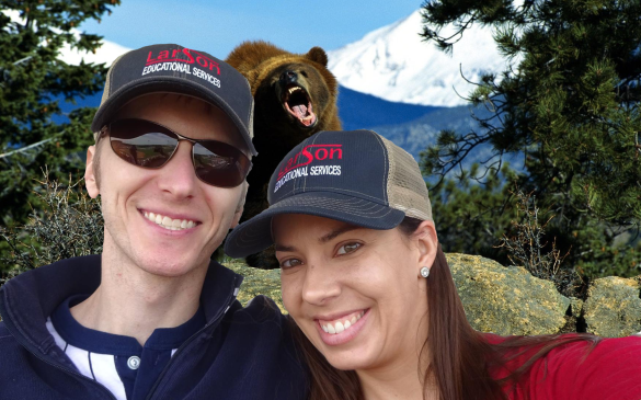 These two bear-ly even notice this angry grizzly. That's how good those hats are.